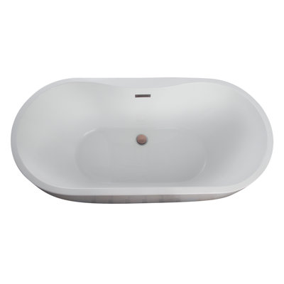 55.5'' x 29'' Freestanding Soaking Acrylic Bathtub