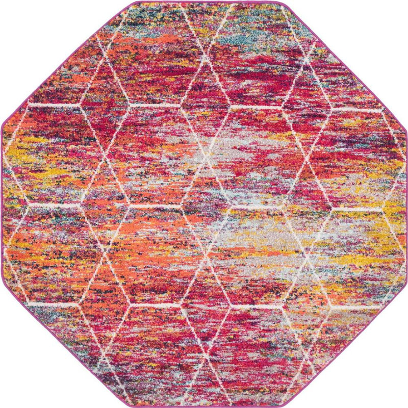 Tellaro Abstract Indoor Rug, Octagon 5' x 5'