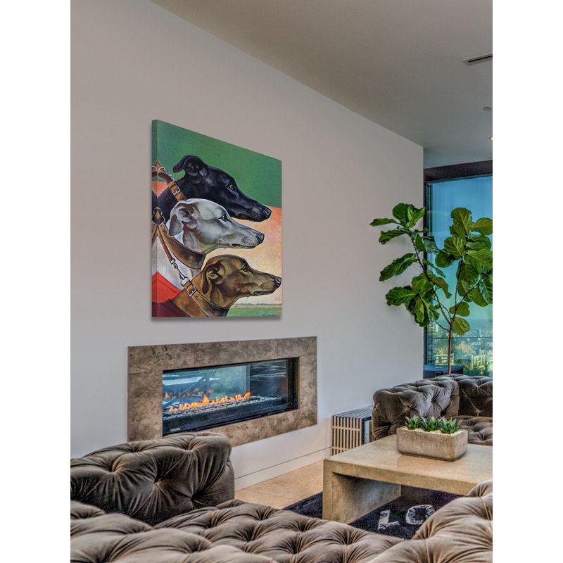 «Greyhound» par Paul Bransom, reproduction sur toile tendue, H 48 po x l 40 po