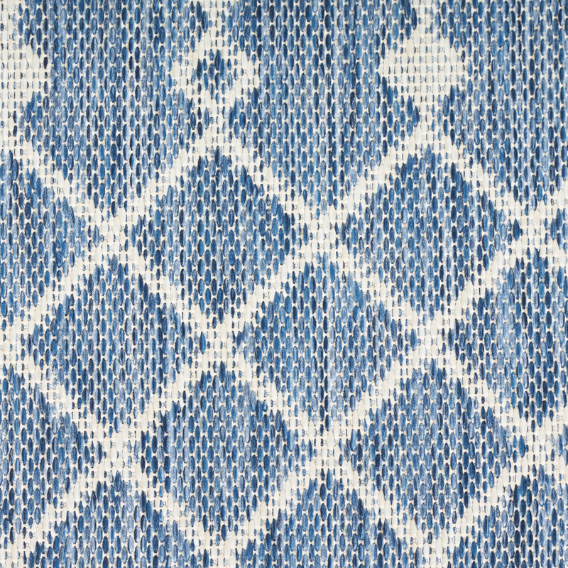 Robbs Rectangle Indoor/Outdoor Area Rug, Rectangle 5' x 7', Navy Blue