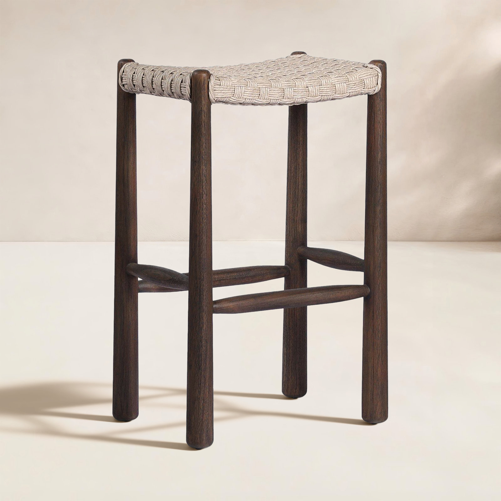 Savio Outdoor Stool, Beige, 30"