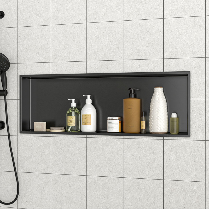 Stainless Steel Shower Niche, Gunmetal Black, Gunmetal Black