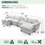 Canapé modulaire en U en chenille de 157 po de large pour salon-102494207