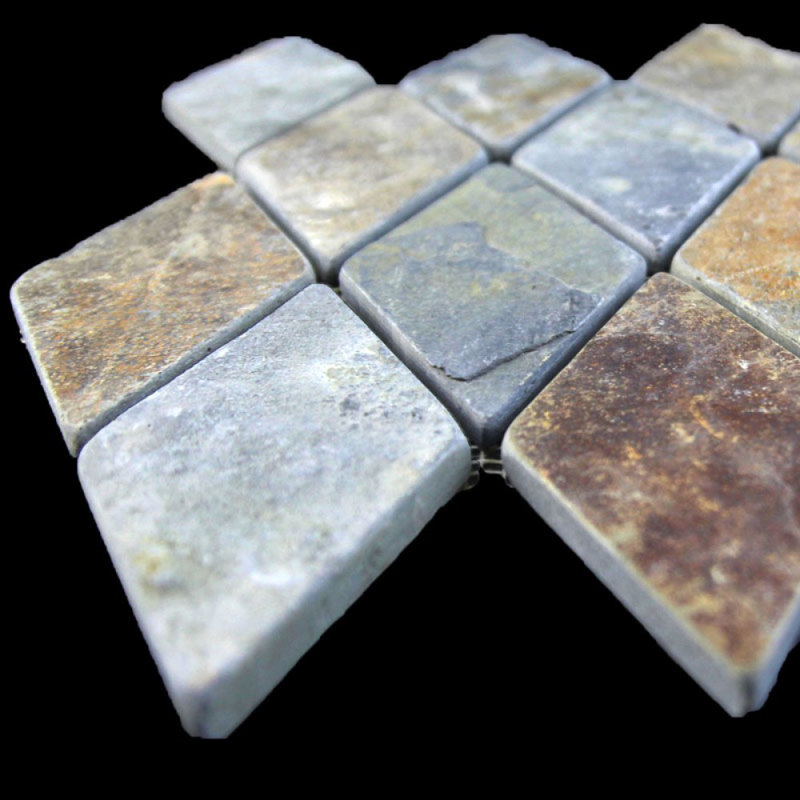 Carreau de mosaïque 12 po x 12 po Rusty Slate Diamond