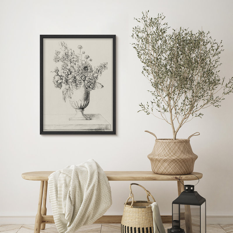 "Vase fleurs bouquets rustiques, Noir, H 16 po x l 12 po