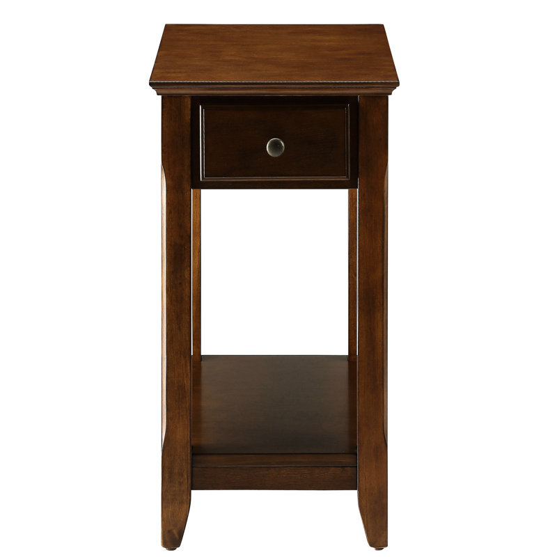 Table d'appoint en noyer - Fabriquée en bois massif Options de rangement pratiques Élégante avec texture améliorée et fabrication de tiroir pour un attrait durable qui améliore le décor