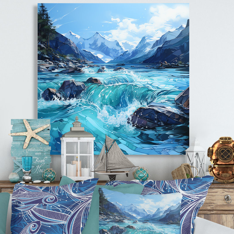 Glacier Charm en Alaska - impression, Toile tendue, H 30 po x l 30 po x P 1 po