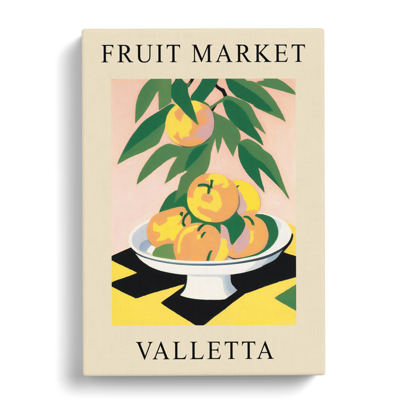 Peach Valetta Fruit Market - Wrapped Canvas, 50cm H x 35cm W x 3cm D