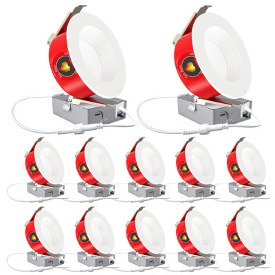 12pk 4inch Fire Rated Canless Baffle Downlight2 hours Fire Rating 5CCT800LmIC RatedDimmable