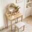 Ensemble de coiffeuse moderne avec miroir réglable et 3 tiroirs de rangement-626283702