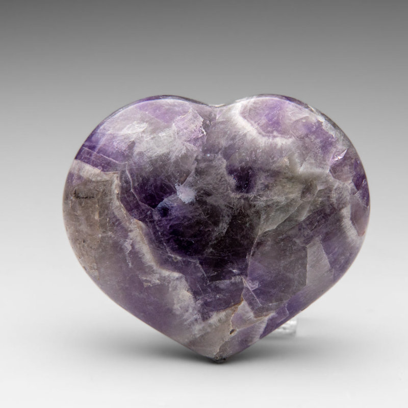 Polished Chevron Amethyst (Medium) Heart From Brazil
