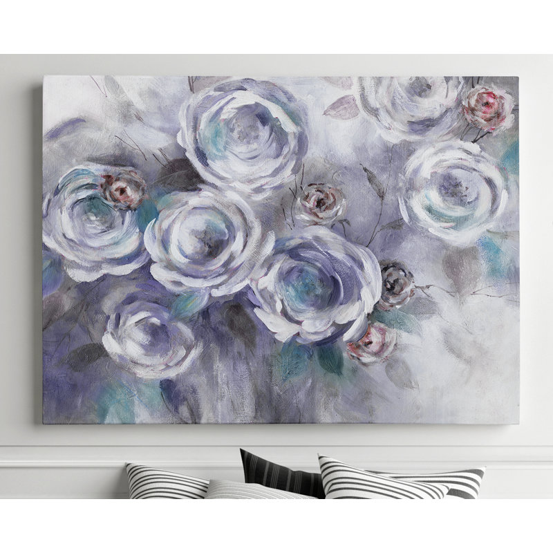 « glacé florals », reproduction de peinture à l’aquarelle sur toile, H 16 po x l 20 po x P 1,5 po