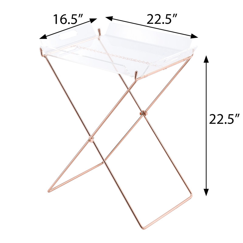 Table transparente en acrylique et plateau pour les espaces de vie modernes en cuivre avec salle de design portable