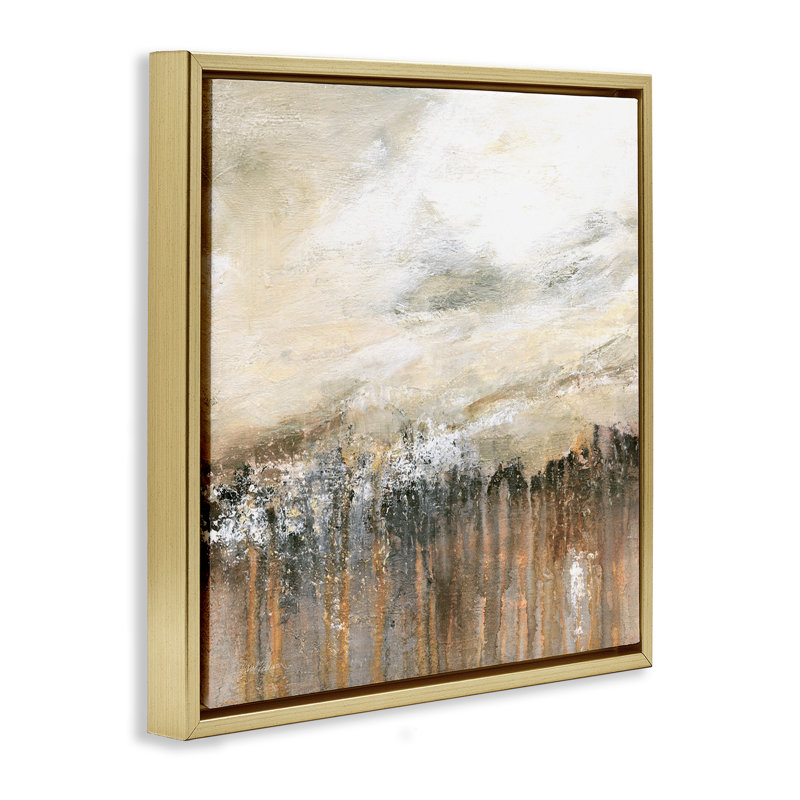 Abstrait dynamique avec motif goutte à goutte, H 25 po x l 25 po, Cadre flottant gris lustré