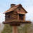 Wood Pole Hopper Bird Feeder