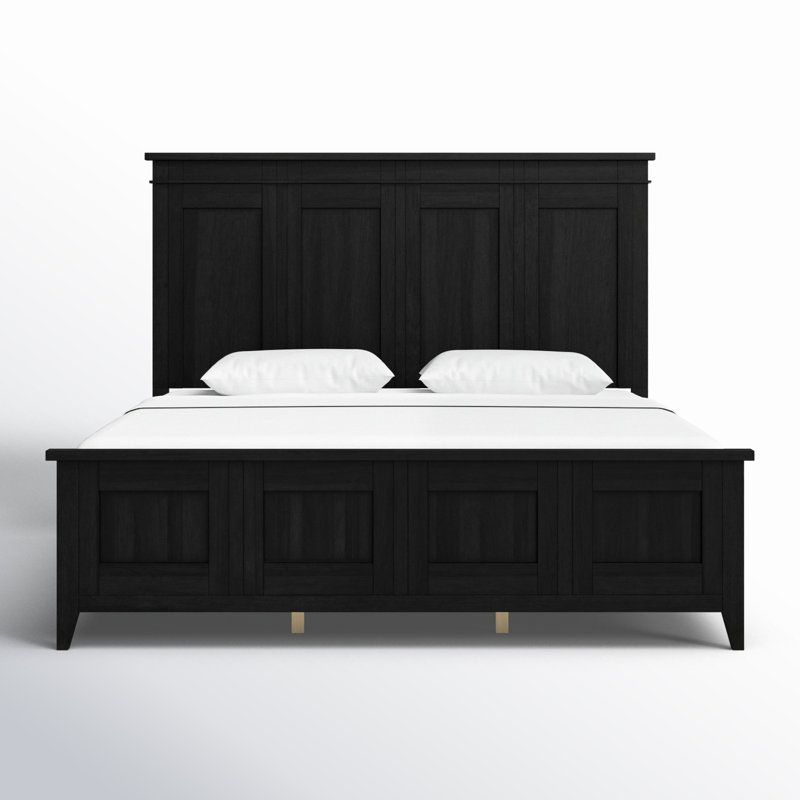 Mya Panel Bed, Black, Queen