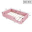 Lit plateforme tapissier simple avec garde-corps et station de charge, rose
