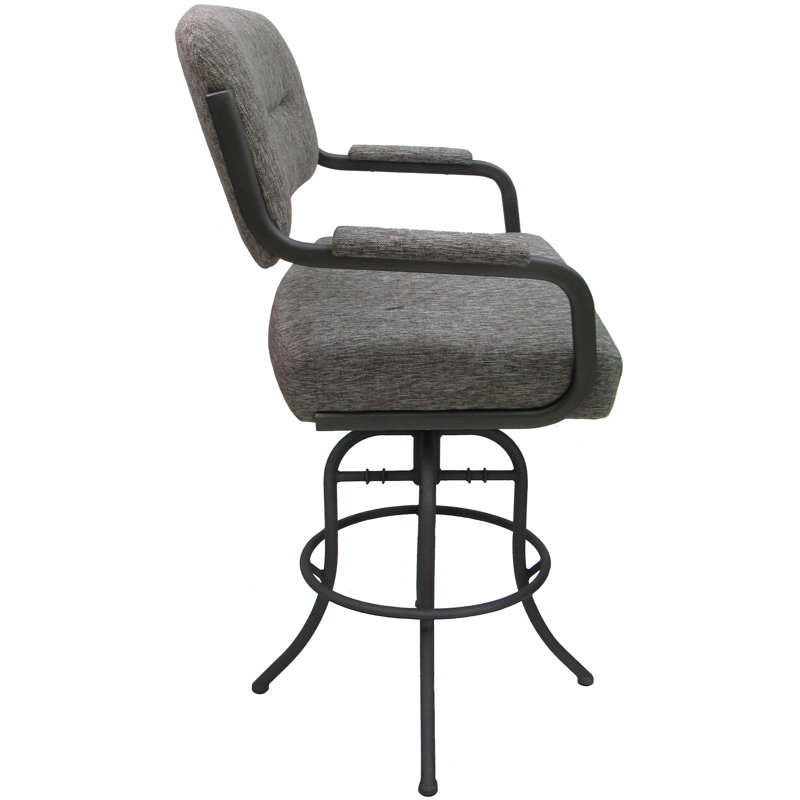 Tabouret de bar pivotant 30 po Jomiah, Gris, Gris clair
