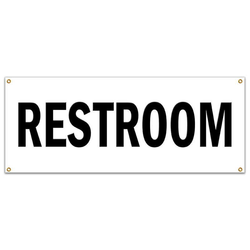 RESTROOM Banner Sign John Stall, H 24 po x l 72 x 0,1