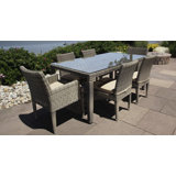Corsica Outdoor 7 - Piece Dining Set with Cushions