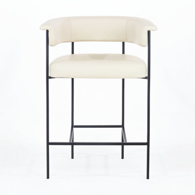 Mikra Leather Counter Stool - Veronique Collection -  Orren Ellis, 9E16964356CC4AFFAC74A8011749727D