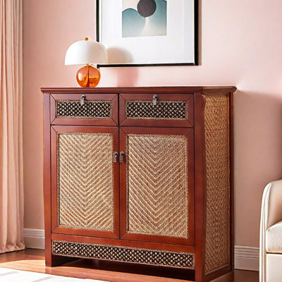 Armoire à chaussures classique en bois massif tissé 12 paires