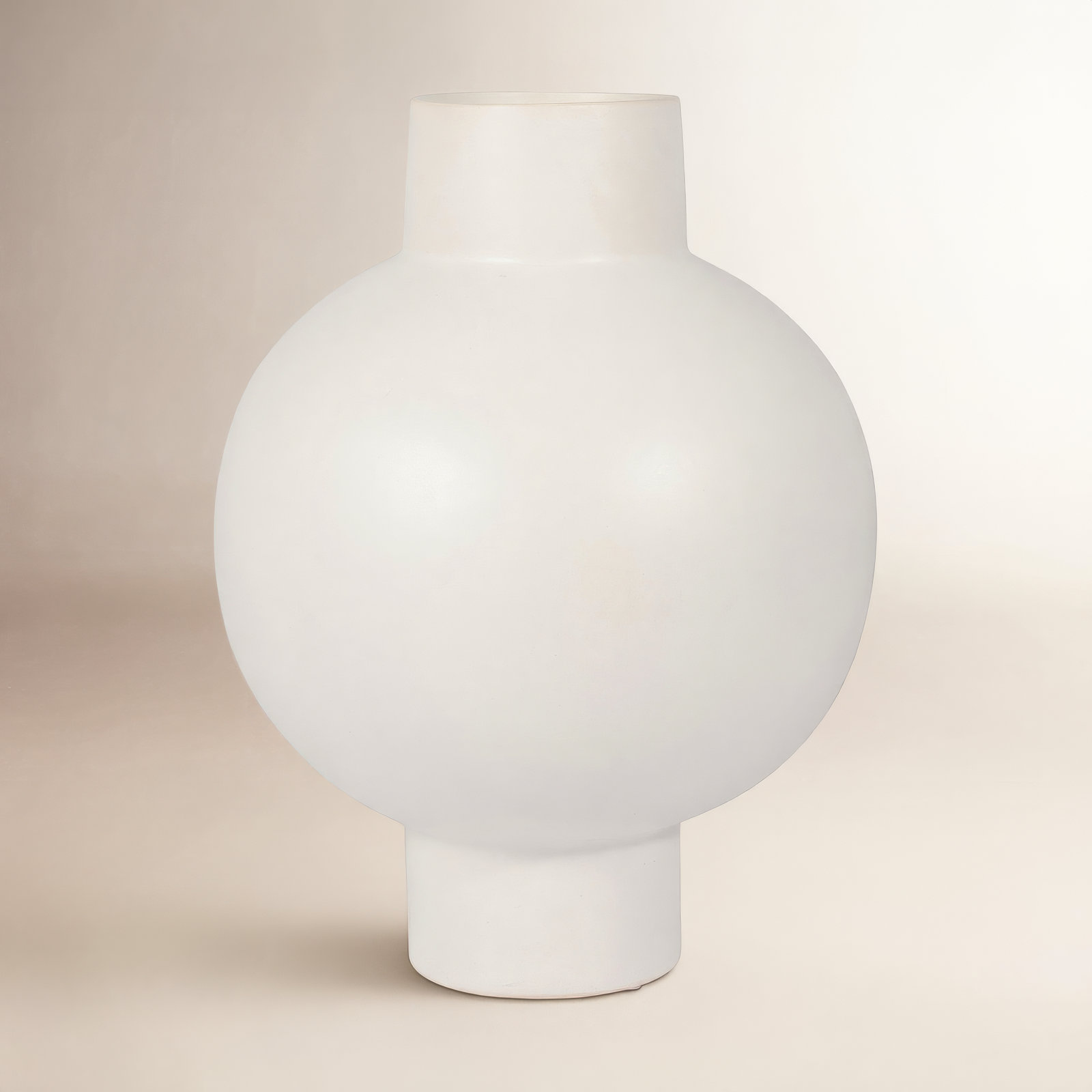 Neutral Round Modern Ceramic Bubble Vase, 15" H x 11" W x 11" D, Cream