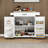 White Kitchen Island Trolley With Drawer, Doors, Storage, Adjustable Shelves, Towel & Seasoning - Rolling Quality