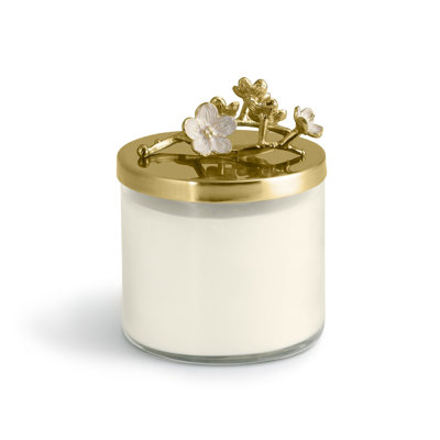 Cherry Blossom Jar Candle with Glass Holder