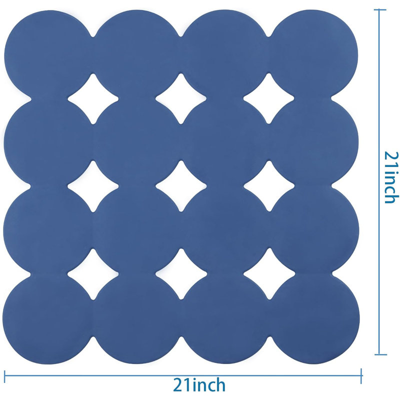 Tapis de douche antidérapant 21 po x 21 po bleu marine