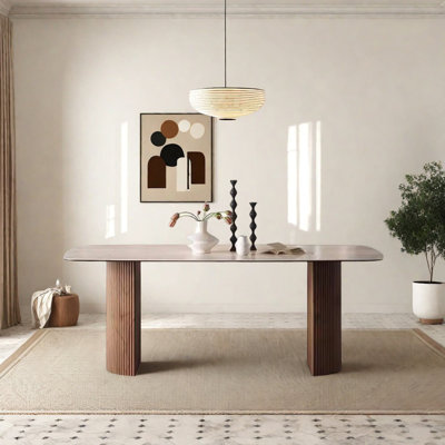 Vintage Style Rock Slab Ash Dining Table