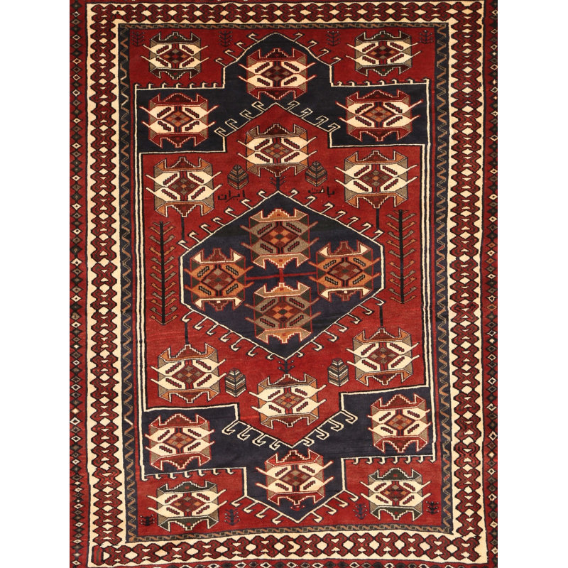 Tapis marron / noir Southwestern, Rectangle 2 pi x 4 pi