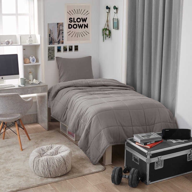 Édredon surdimensionné en lin et viscose Belge, Édredon grand, Brun