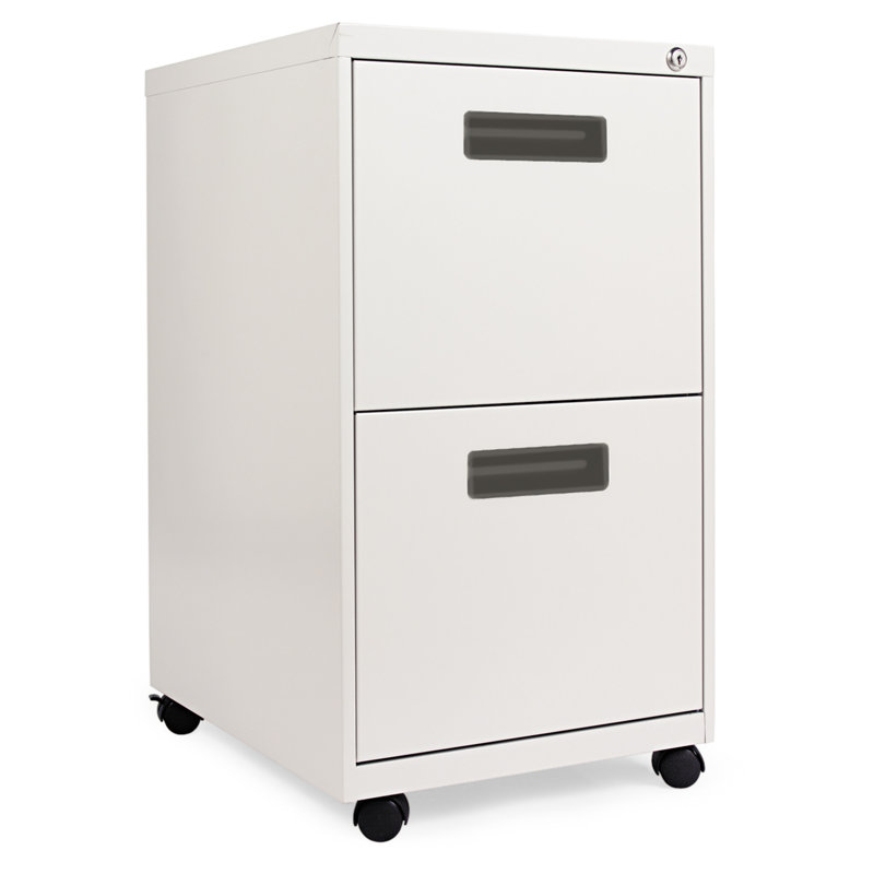 14.96'' Wide 2 -Drawer Mobile Steel File Cabinet, Light grey