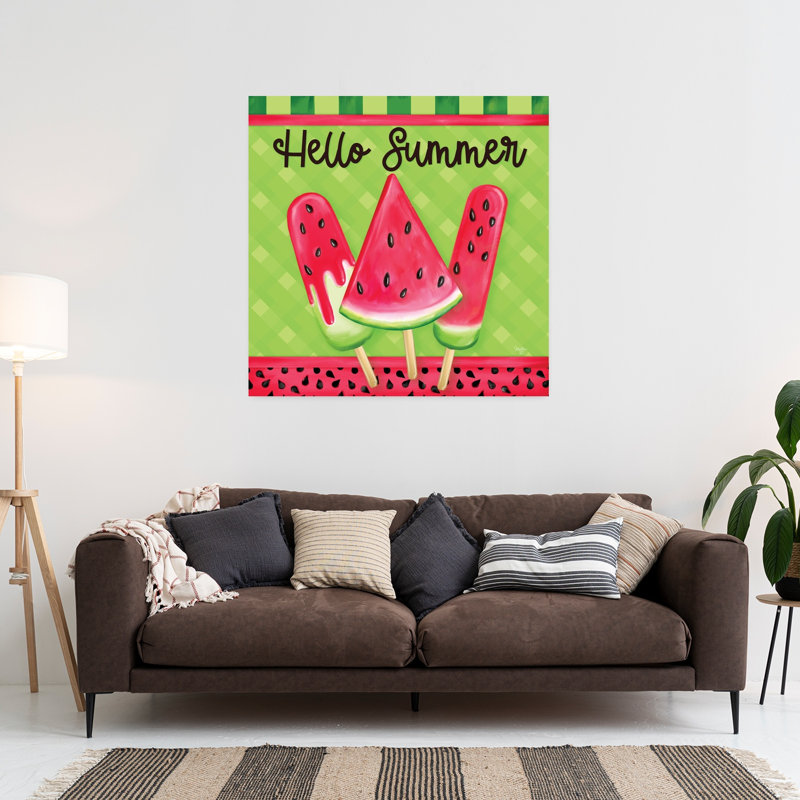 Hello Summer Contemporary Summer Art, 36" H x 36" W