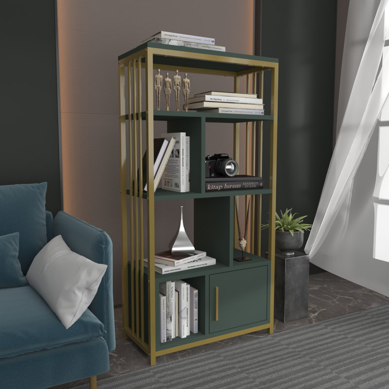 Valero Bookcase, Gold, Green