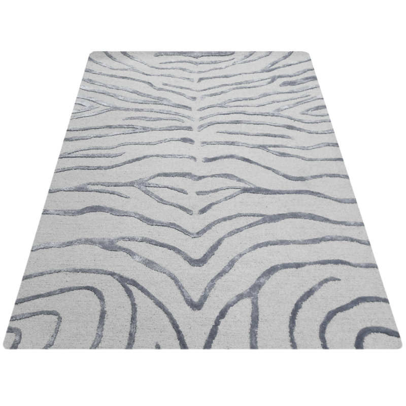 Zebra Animal Print Hand Woven Area Rug, Rectangle 153 x 244cm