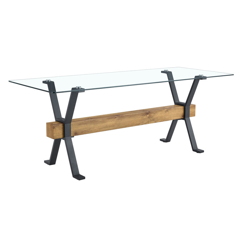 Ensemble de table et de chaises 79 po x 31,5 po avec pieds en métal en forme de X