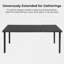 Ensemble repas pour 6 personnes avec table rectangulaire - Comprend 4 fauteuils fixes et 2 fauteuils pivotants