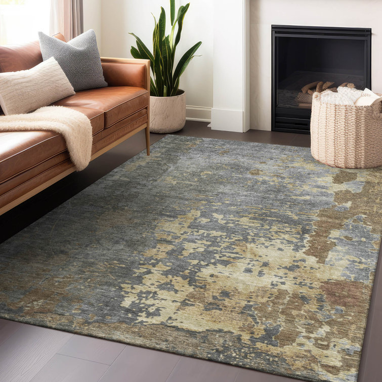 Machine Washable Indoor/Outdoor Cinead ACN1702 Taupe Rug