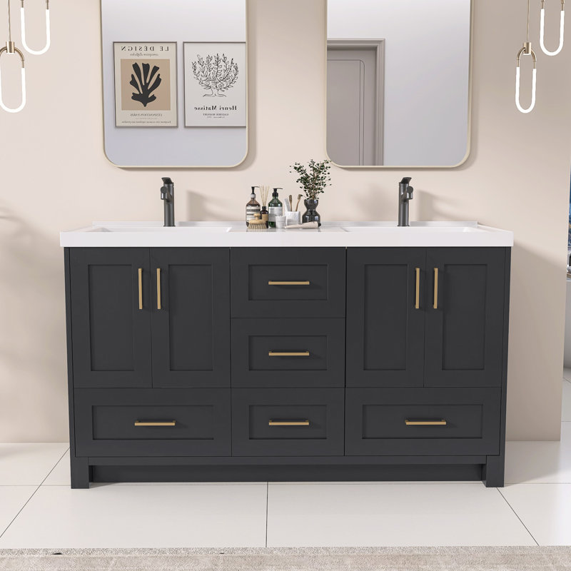 Ensemble de meuble-lavabo double 60 po Liskeard