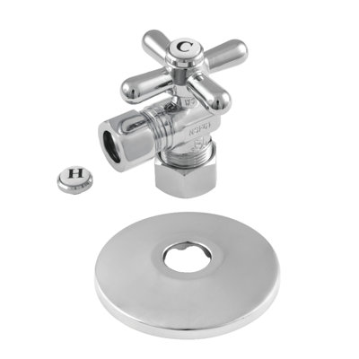 Kingston Brass 5/8-Inch OD Comp x 1/2-Inch OD Comp Quarter-Turn Angle Stop Valve with Flange