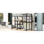 Lit simple avec bureau et tableau blanc, structure en métal, noir, 3 tablettes, fixé solidement noir pour plus de confort-1155957696-1155957701
