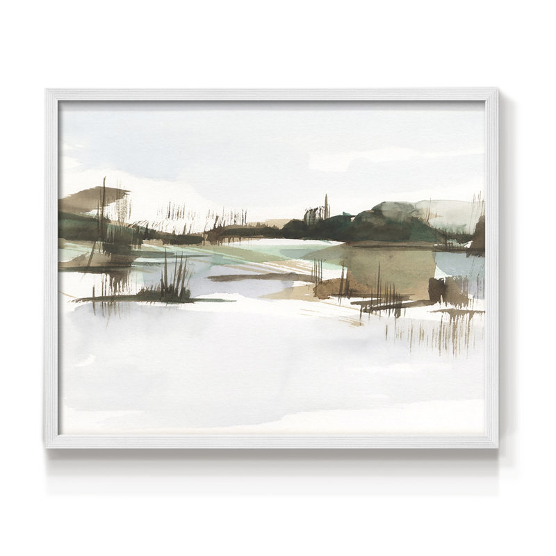Marsh Reeds II - Reproduction encadrée - Restickable, H 8 po x l 10 po, Blanc