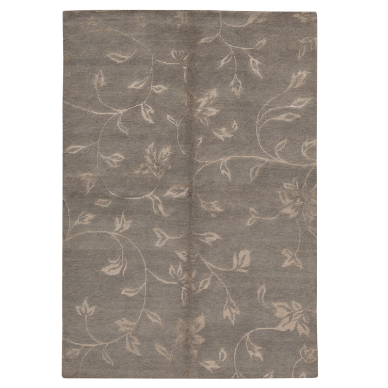 Tapis taupe / beige noué à la main de haute qualité