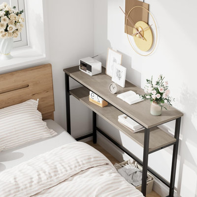 Table d'entrée à 2 niveaux, console à tablettes réglables, console polyvalente pour vestibule, table de canapé industrielle à placer derrière le canapé ou à utiliser dans le salon, le couloir ou le vestibule