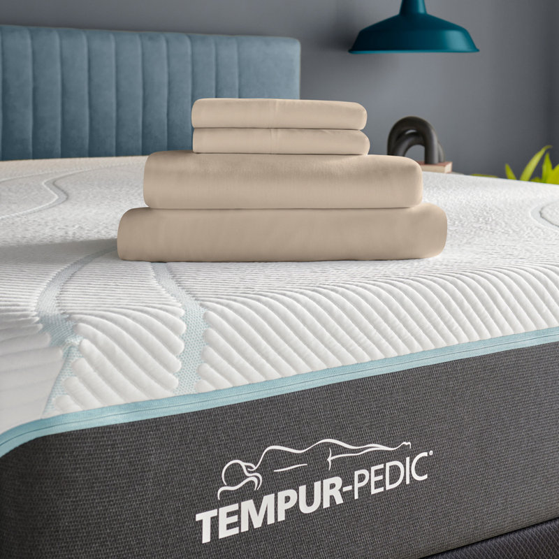 Tempur-Rayon from Bamboo Sheet Set, Split King Sheet Set/2 Fitted Sheets/2 King Pillow, Sandstone