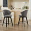 Tabouret de bar pivotant de 25 po de hauteur (2 personnes), gris foncé, bois massif, tissu chenille, pieds réglables pour la maison et la cuisine, hauteur réglable en gris 2, fabrication en bois, revêtement, salle à manger-45639161