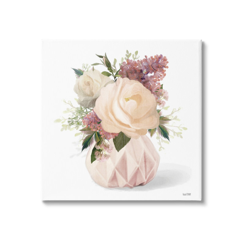 «Blush», bouquet de roses sur toile par House Fenway, H 30 po x l 30 po