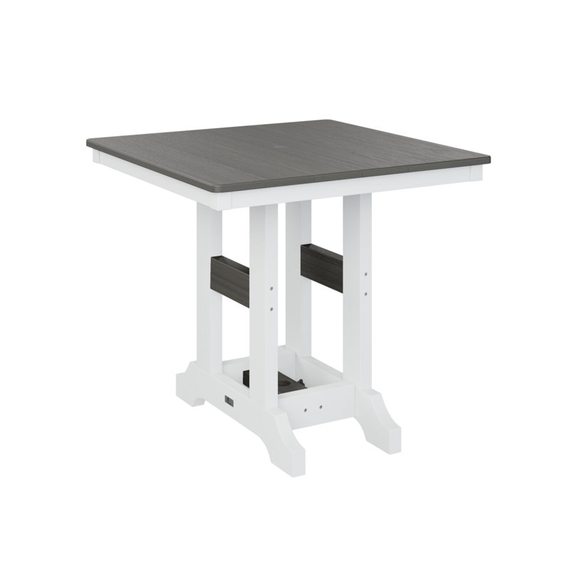 Table de bar carrée 33 po Brandon, H 39,5 po x l 33 po x P 33 po, Gris côtier